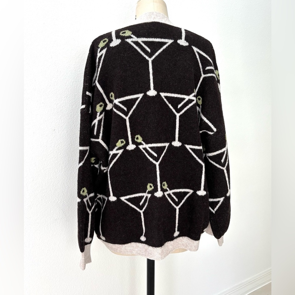 Anthropologie Bel Kazan Icon Dirty Martini Cardigan NWT Brown Tan Olive OS - Picture 7 of 12
